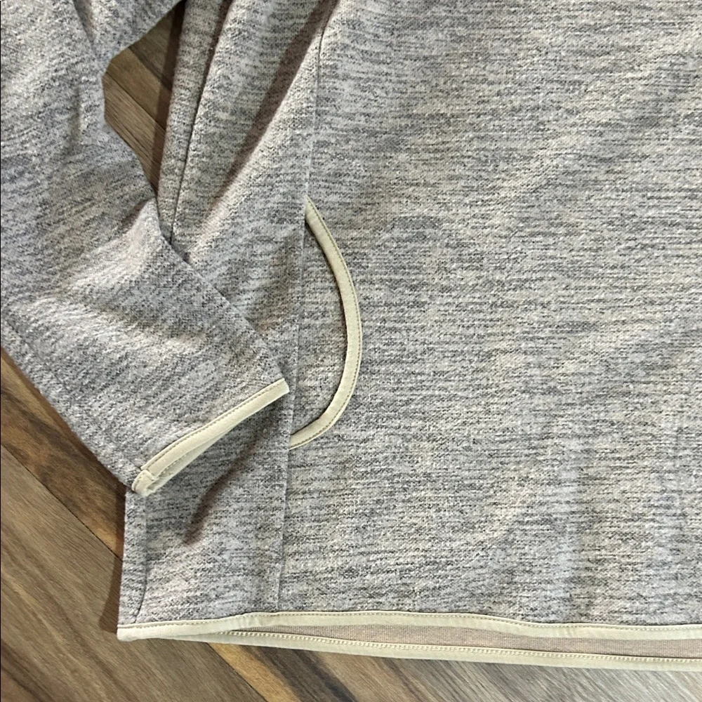 Source Unknown Heathered Gray and Cream Cowl Sweater - Picture 3 of 5